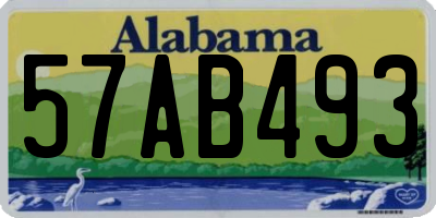 AL license plate 57AB493