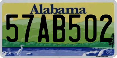 AL license plate 57AB502