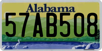 AL license plate 57AB508
