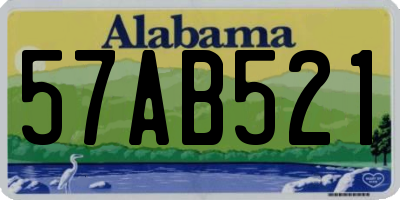 AL license plate 57AB521