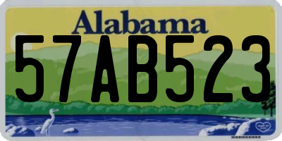 AL license plate 57AB523