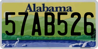 AL license plate 57AB526