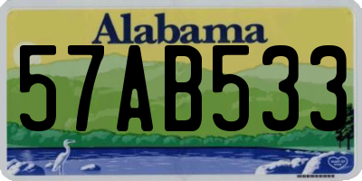 AL license plate 57AB533