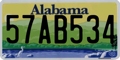 AL license plate 57AB534