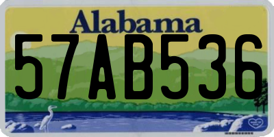 AL license plate 57AB536