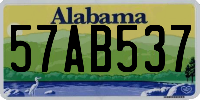 AL license plate 57AB537