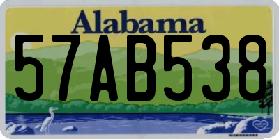 AL license plate 57AB538