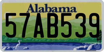 AL license plate 57AB539