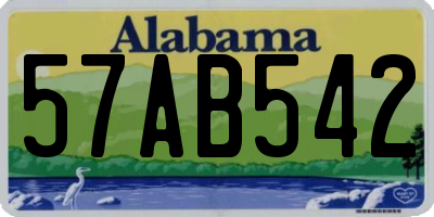 AL license plate 57AB542