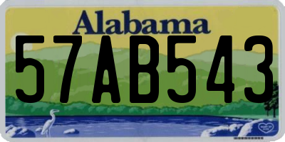 AL license plate 57AB543