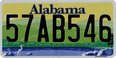 AL license plate 57AB546
