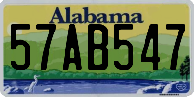 AL license plate 57AB547