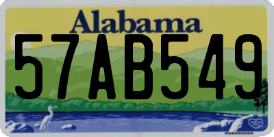 AL license plate 57AB549