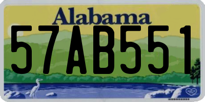 AL license plate 57AB551