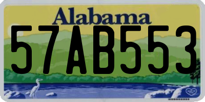 AL license plate 57AB553