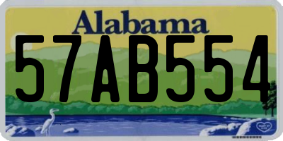 AL license plate 57AB554