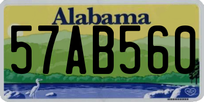 AL license plate 57AB560