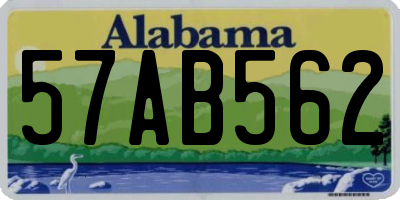AL license plate 57AB562