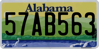 AL license plate 57AB563