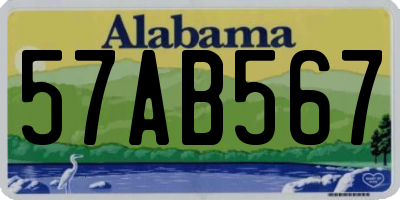 AL license plate 57AB567