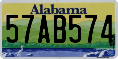 AL license plate 57AB574