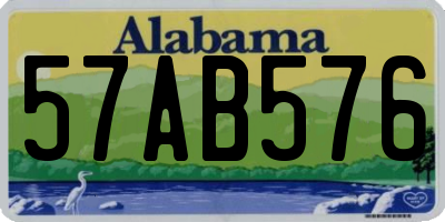 AL license plate 57AB576