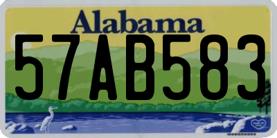 AL license plate 57AB583