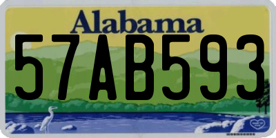 AL license plate 57AB593