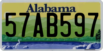 AL license plate 57AB597
