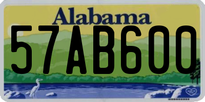 AL license plate 57AB600