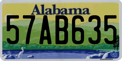 AL license plate 57AB635