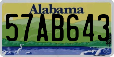 AL license plate 57AB643