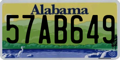 AL license plate 57AB649