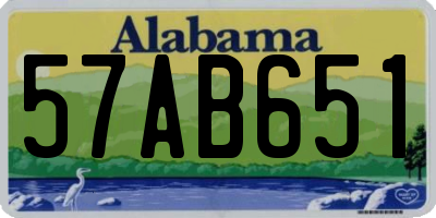 AL license plate 57AB651