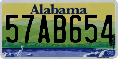 AL license plate 57AB654