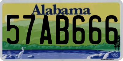 AL license plate 57AB666