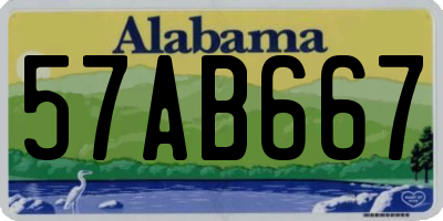 AL license plate 57AB667