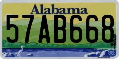 AL license plate 57AB668