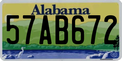 AL license plate 57AB672