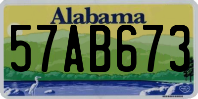 AL license plate 57AB673