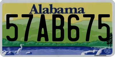 AL license plate 57AB675