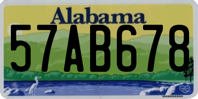AL license plate 57AB678