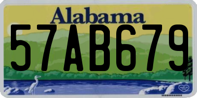 AL license plate 57AB679