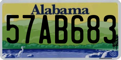 AL license plate 57AB683