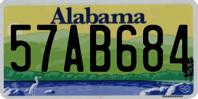 AL license plate 57AB684