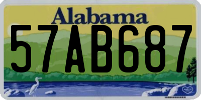 AL license plate 57AB687
