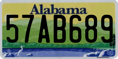 AL license plate 57AB689
