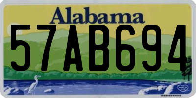 AL license plate 57AB694