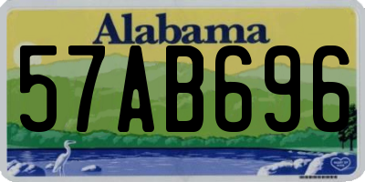 AL license plate 57AB696