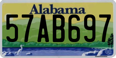 AL license plate 57AB697